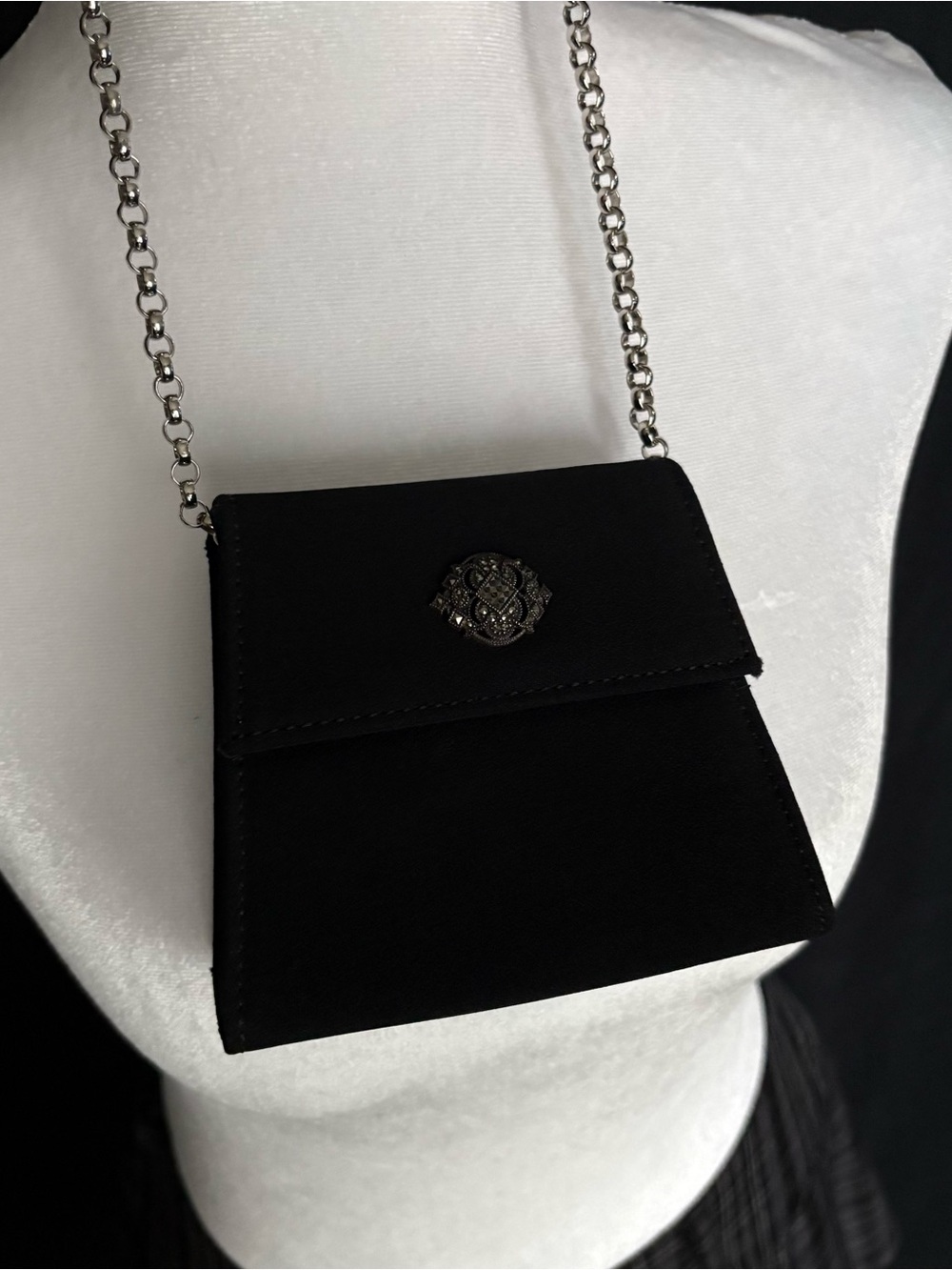 Vintage Judith Jack crossbody evening bag art deco marcasite medallion
